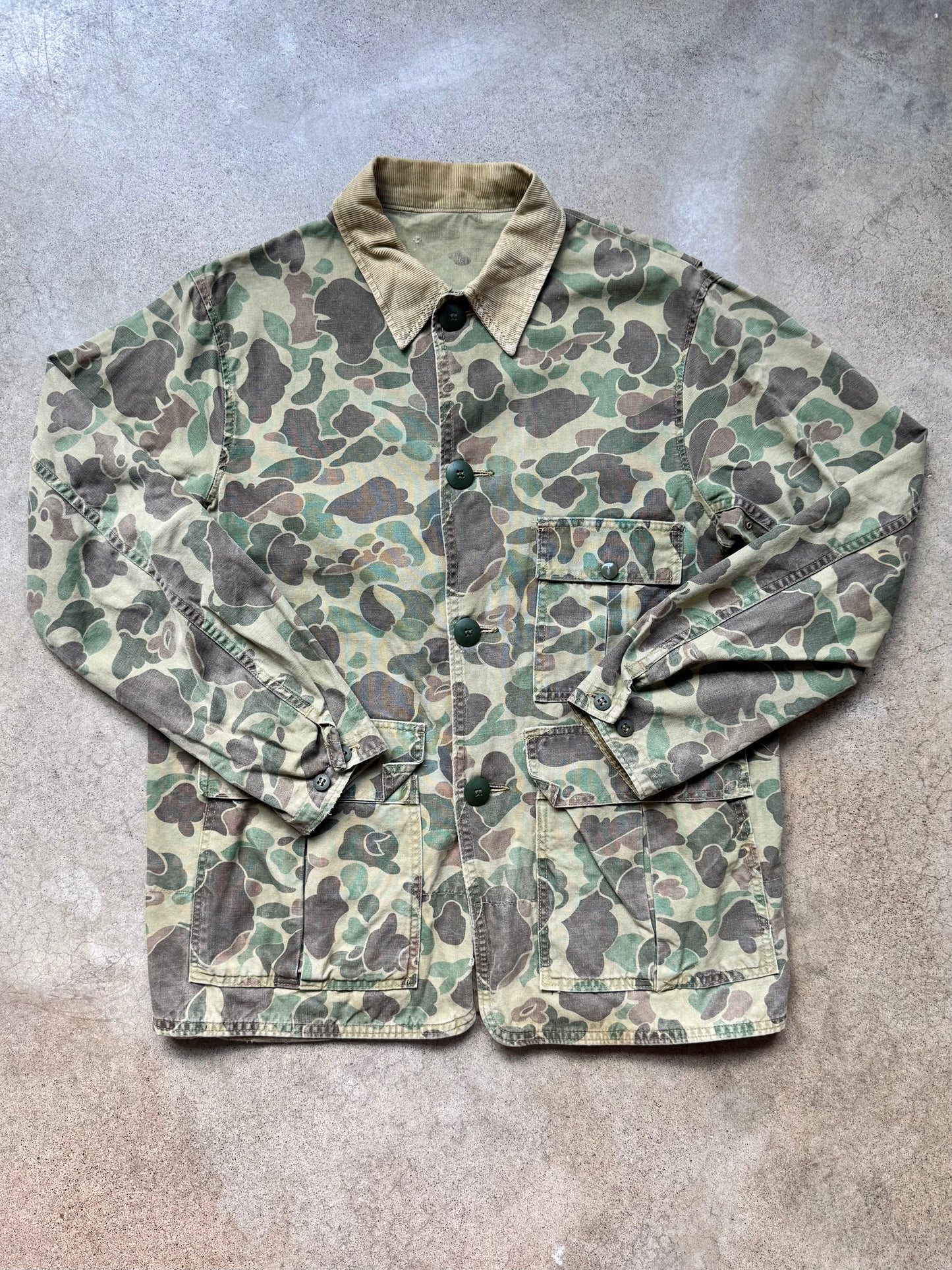 Vintage 1960s Ted Williams for Sears Canvas Camo Hunting Jacket | Large