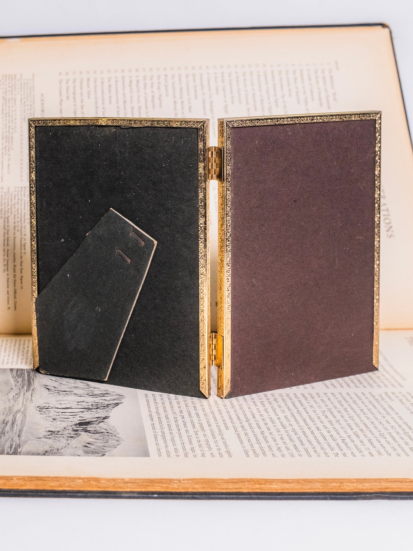 Vintage 1980s Gold Folding Frame "Glamorous Girls" Print Art