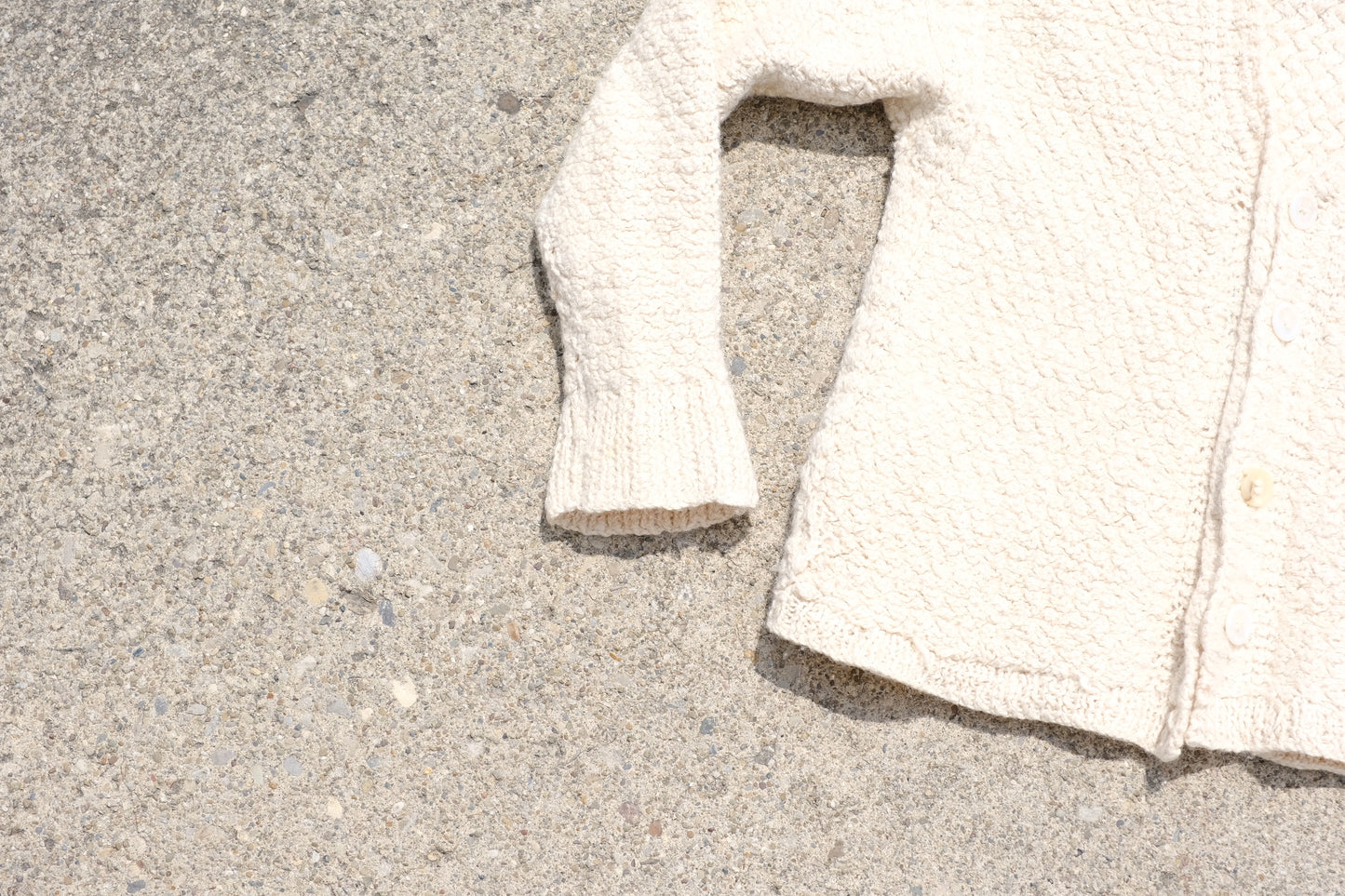 Vintage Cream Wool Cardigan with Pockets