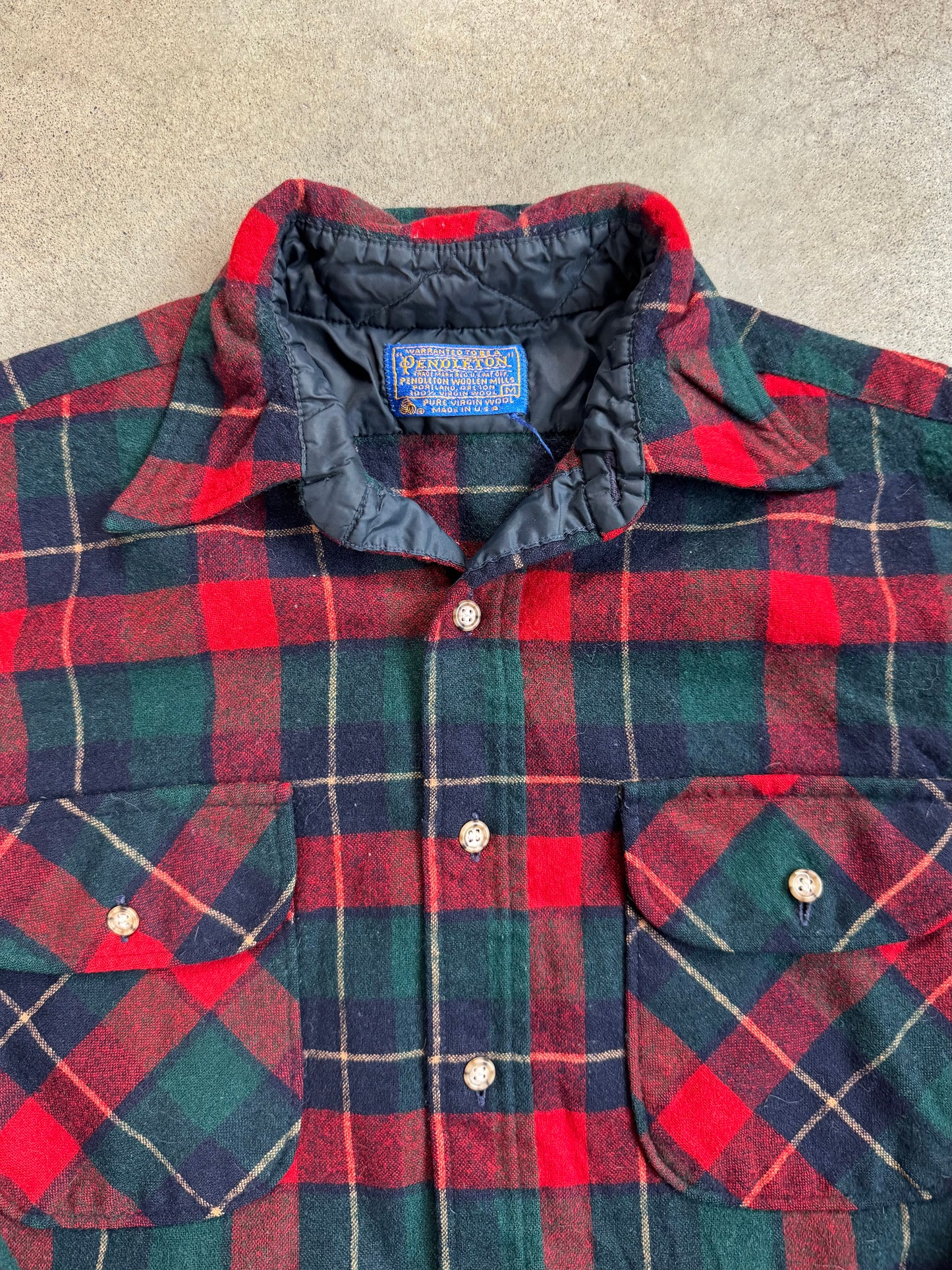 Vintage 1970s Pendleton Kilgore Tartan Wool Flannel Shirt | Medium