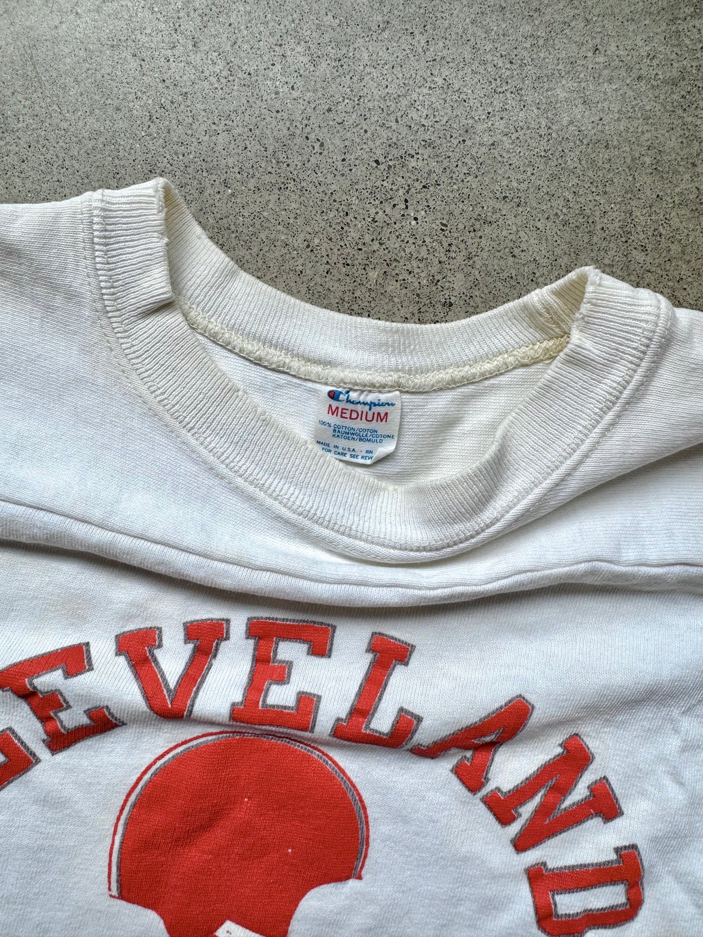 Vintage 1980s Champion Cleveland Browns Cotton Football Tee | Medium