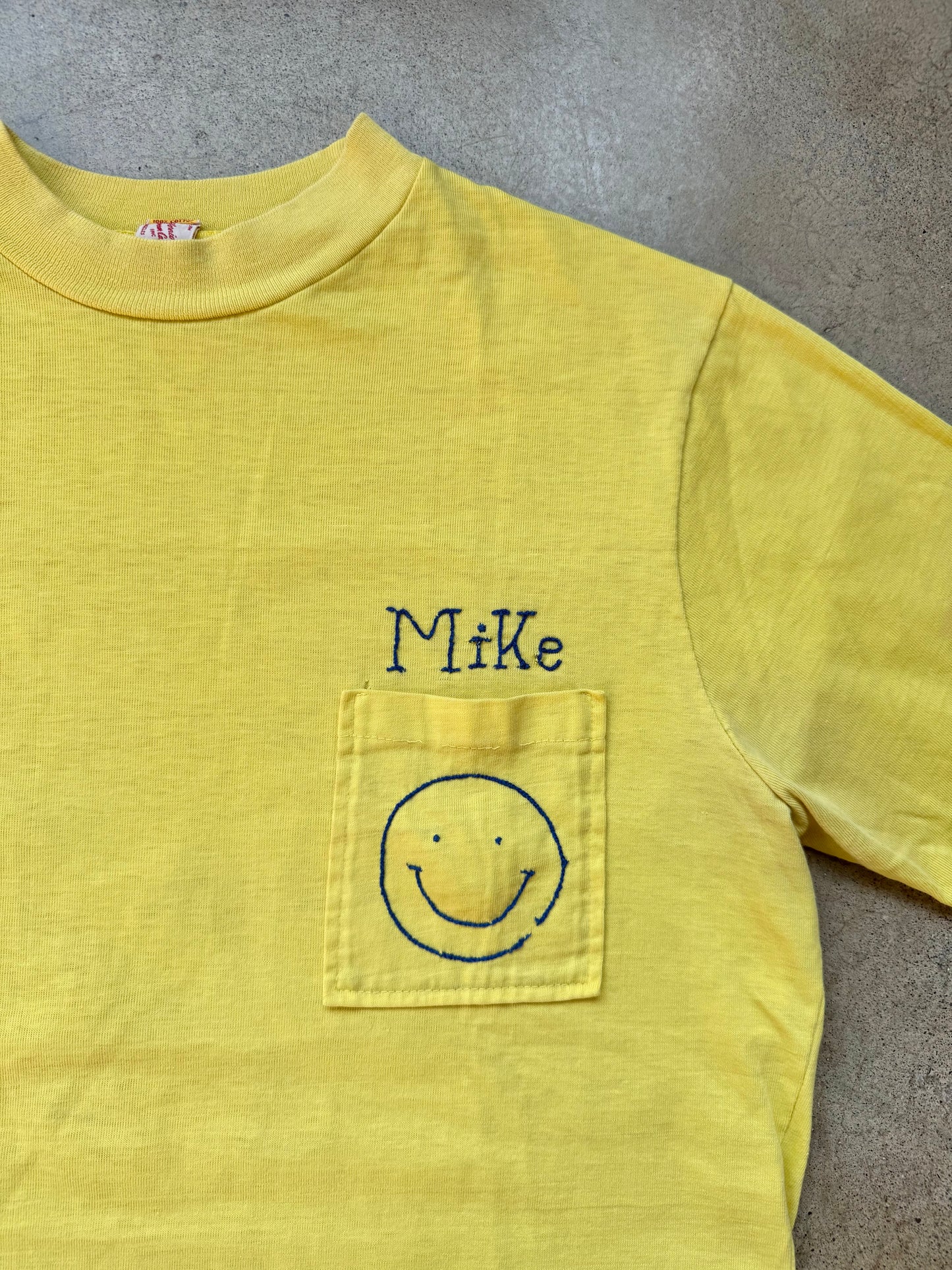 Vintage 1960s Turtle King Yellow “Coach Mike” Embroidered Tee | Large