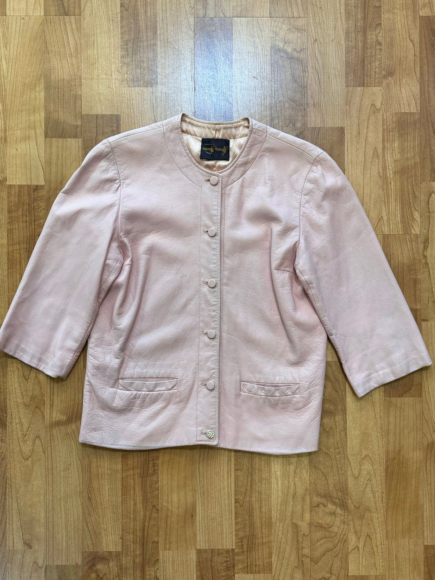 Vintage Henry Harris Pink Vegan Leather Jacket | Small