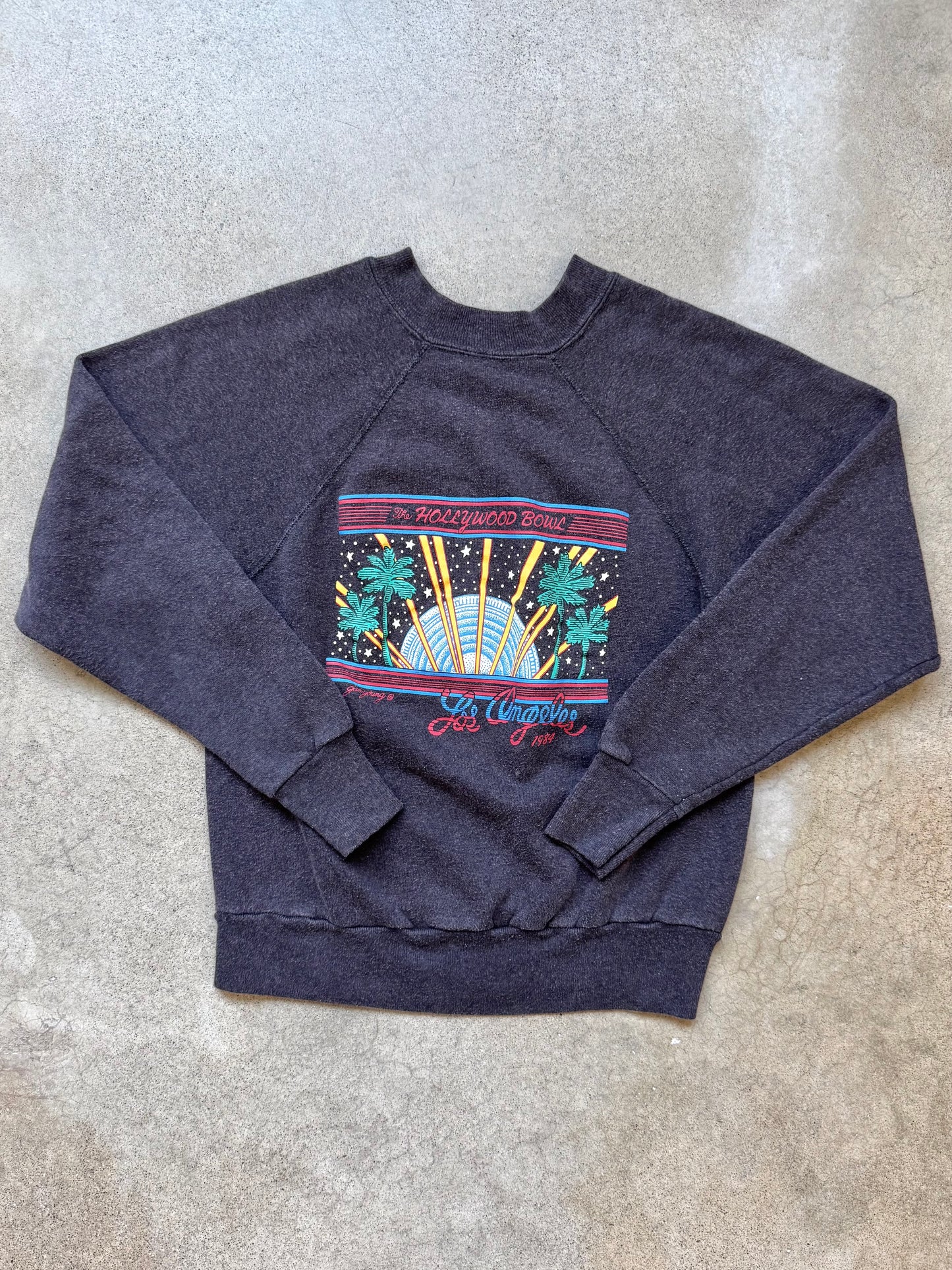 Vintage 1984 Hollywood Bowl Graphic Raglan Sweatshirt | Youth M/L