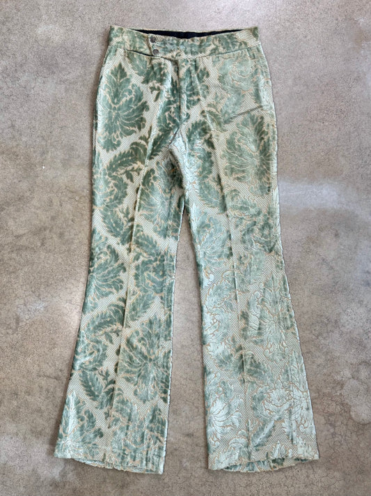 Vintage 1960s Lee Cooper Floral Tapestry Flare Trousers | Waist 28”