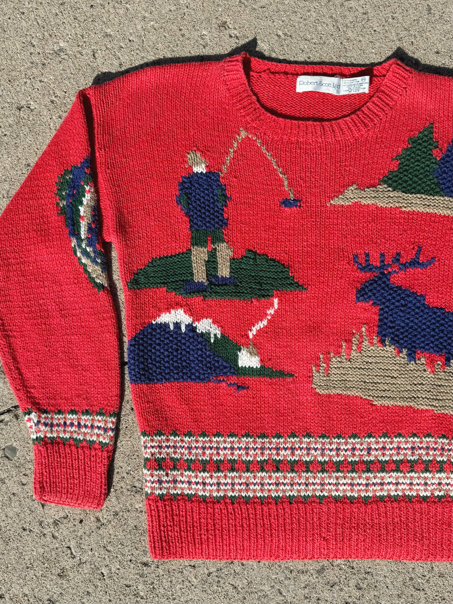 Vintage 1980s/90s Robert Scott Outdoors Novelty Knit Sweater