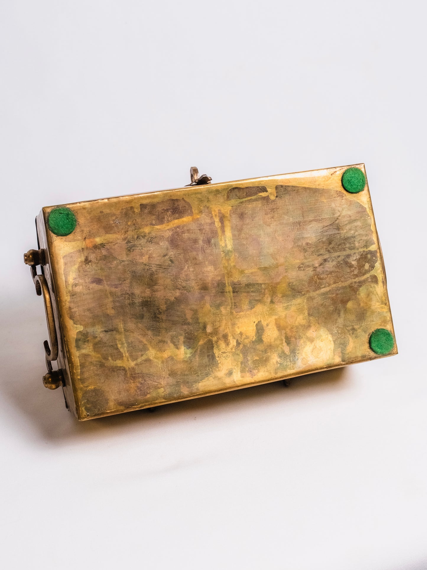 Vintage 1950s Solid Brass Hinged Casket Box