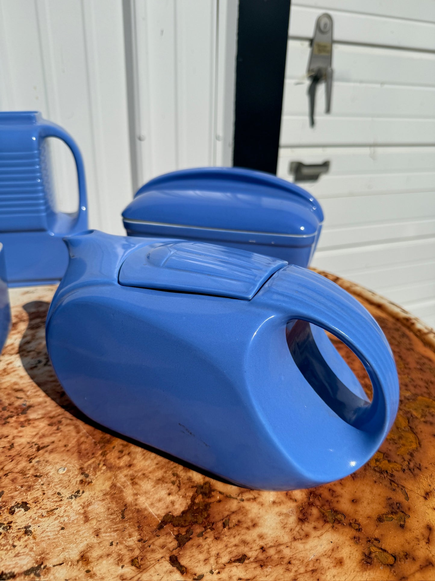 Vintage 1930s Hall China Co. Westinghouse Blue Refrigerator Dish Set