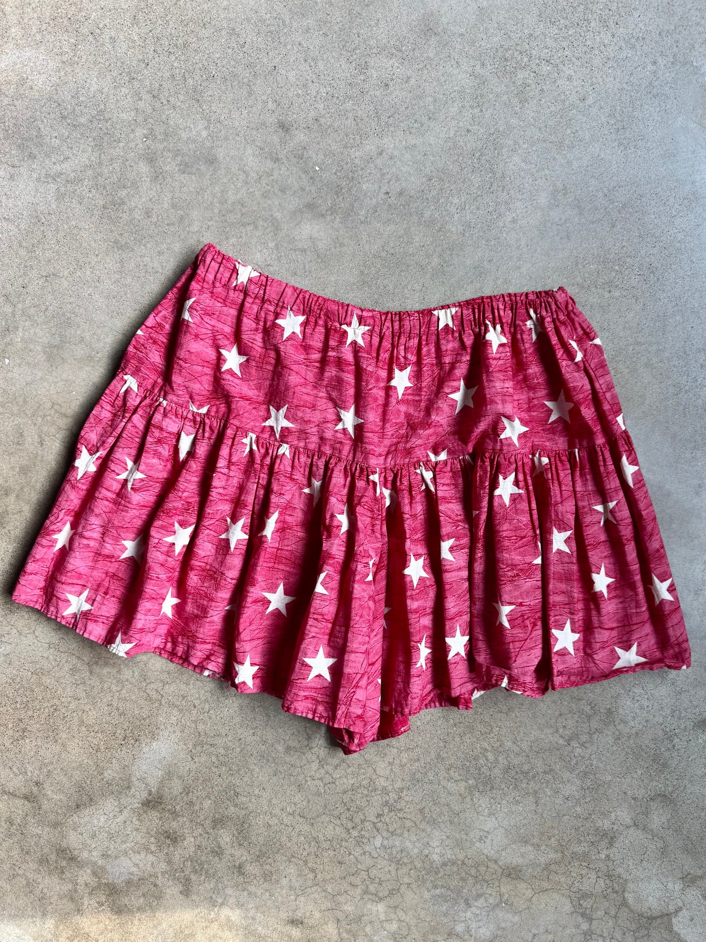 Vintage Cactus Flower Red & White Star Pattern Two-Piece Set