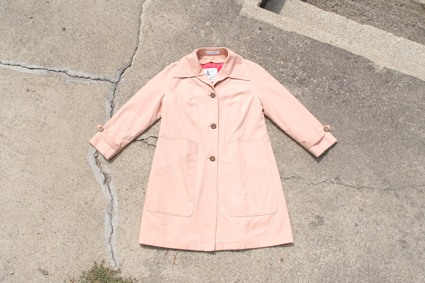 Vintage Misty Harbor Lined Trench Coat | Pink/Peach