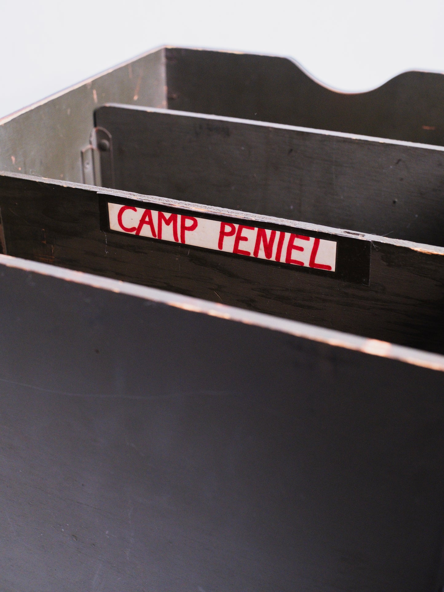 Vintage 1940s Military Wooden 3-Tier Filing Box