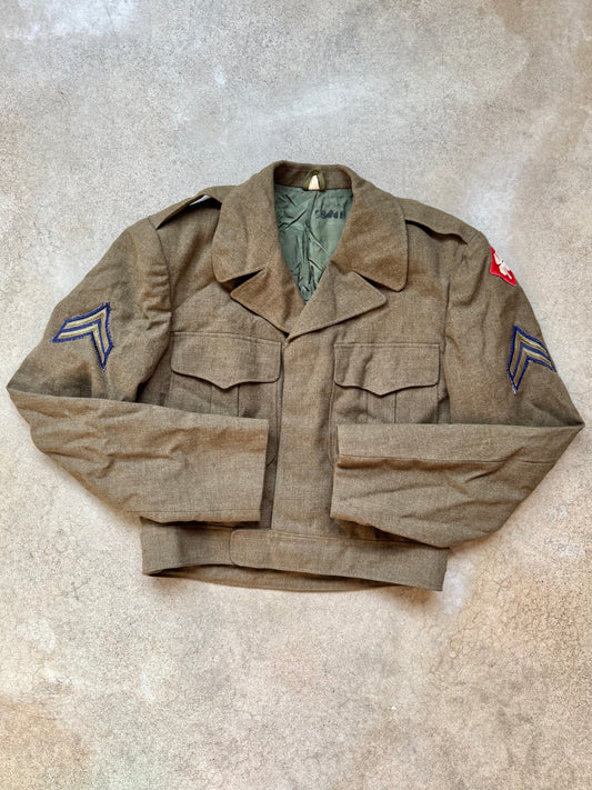 Vintage 1950s Military U.S. Army Wool Ike Jacket | 38R