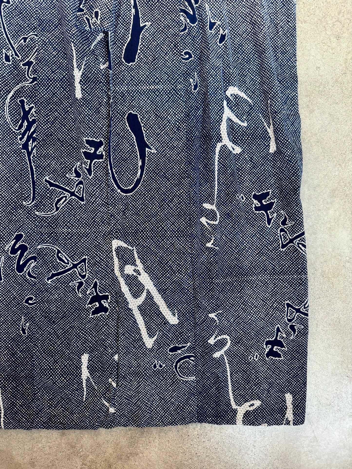 Vintage Japanese Calligraphy Pattern Cotton Yukata Kimono | Large