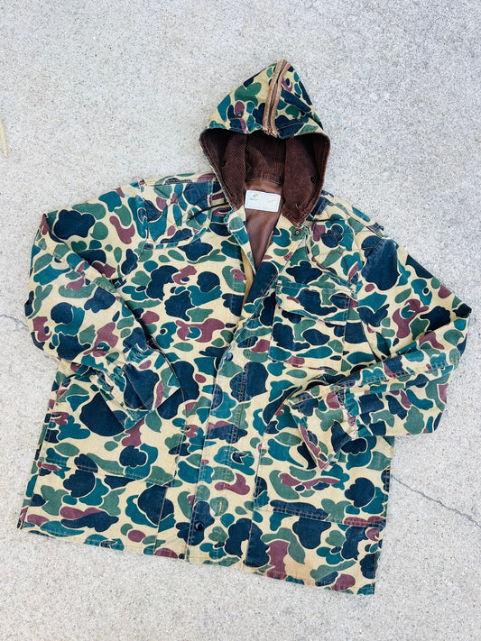 Vintage 1970s American Field Zip Up Hooded Camo Jacket