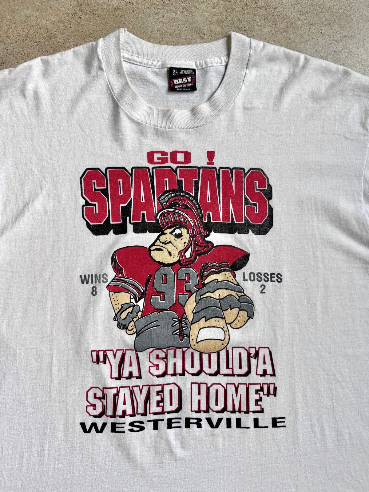 Vintage 1990s Westerville Football “Go Spartans” Graphic Tee | XL