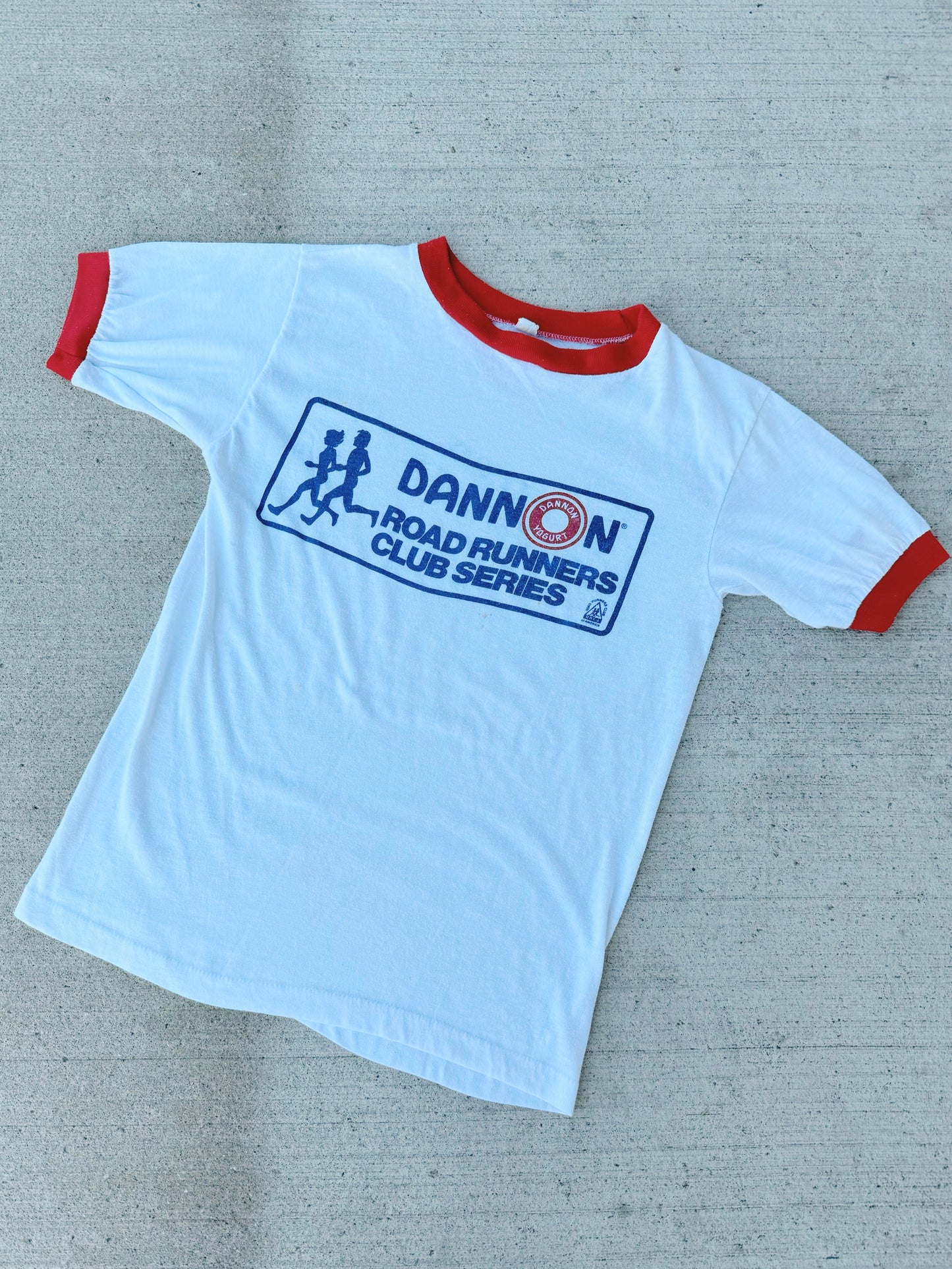 Vintage 1980s Dannon Road Runners Club Series Ringer Tee