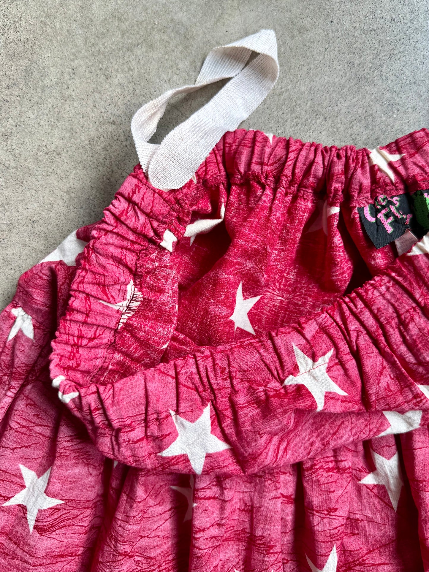 Vintage Cactus Flower Red & White Star Pattern Two-Piece Set