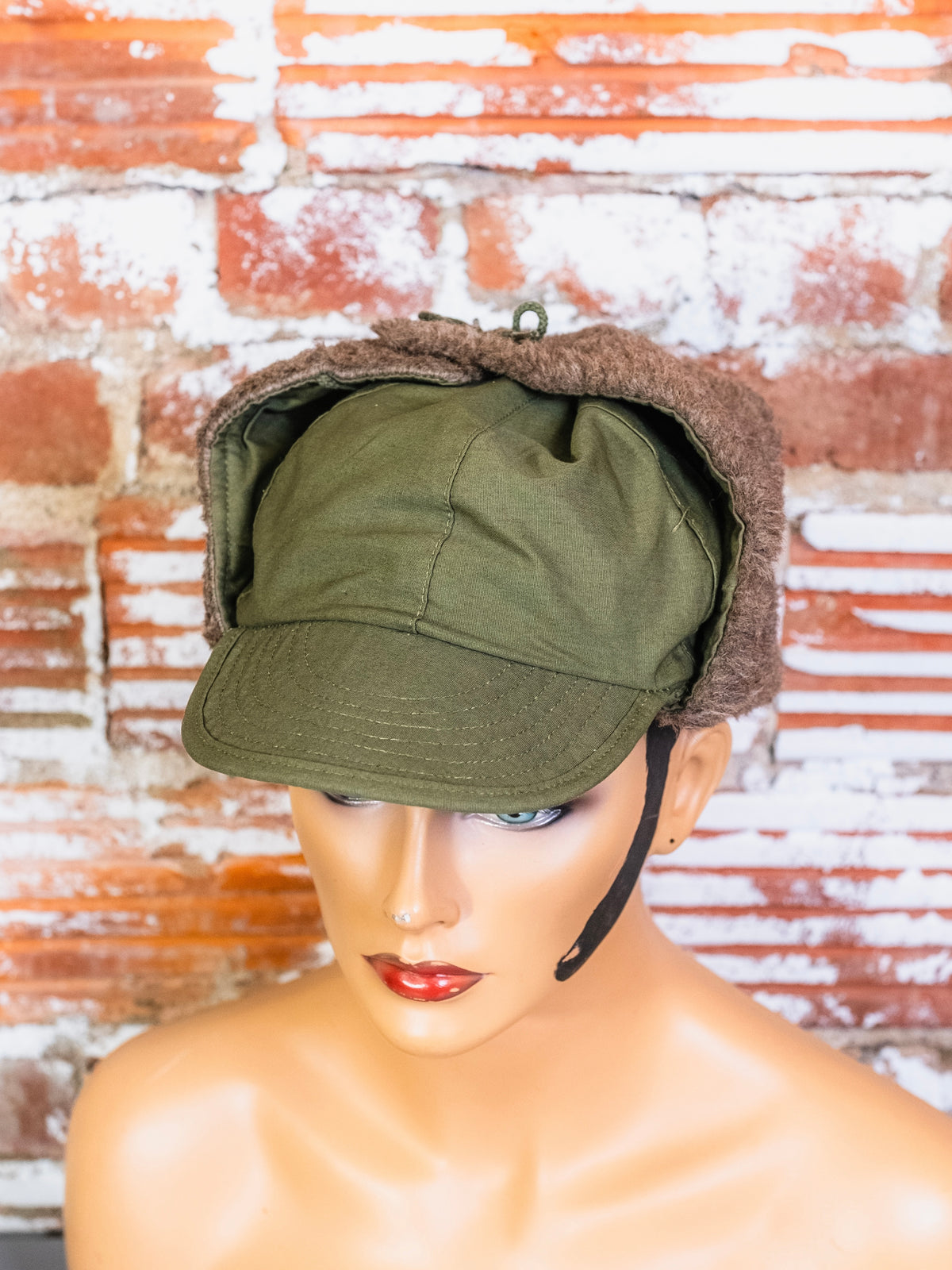Vintage 1950s Military Cold Weather Field Pile Cap