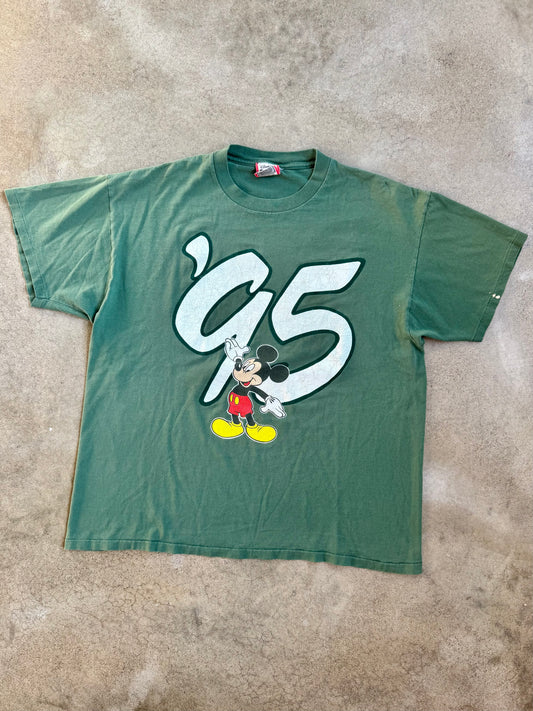 Vintage 1995 Disney World Green Cotton Graphic Tee | L/XL