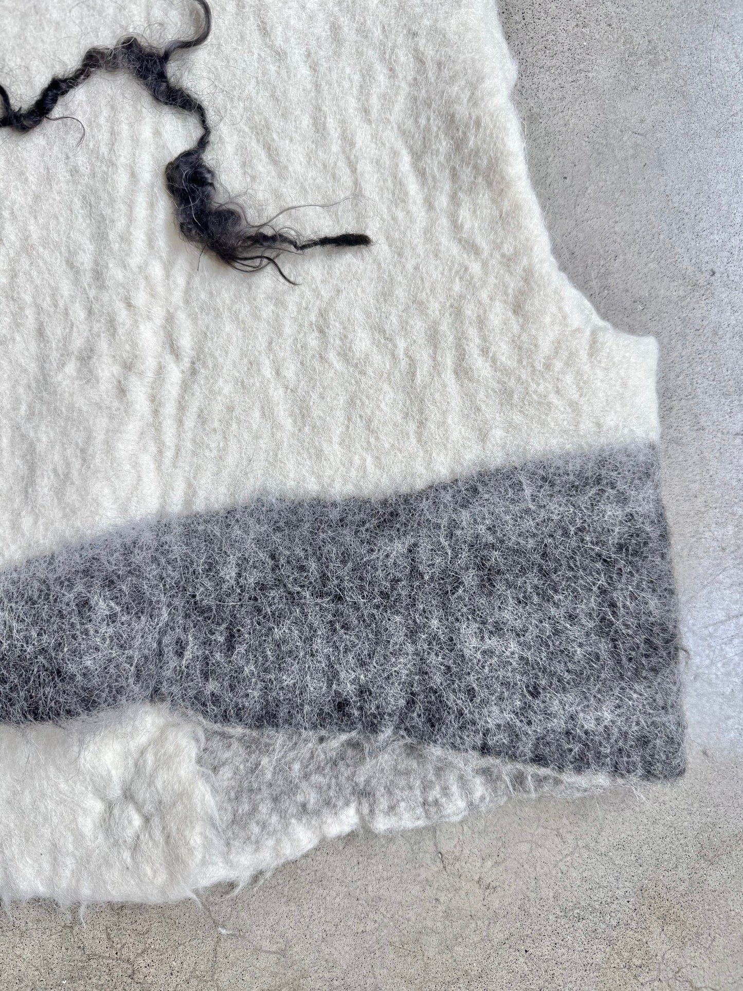 Vintage 1990s Handmade Felted Wool Floral Pattern Vest | Small