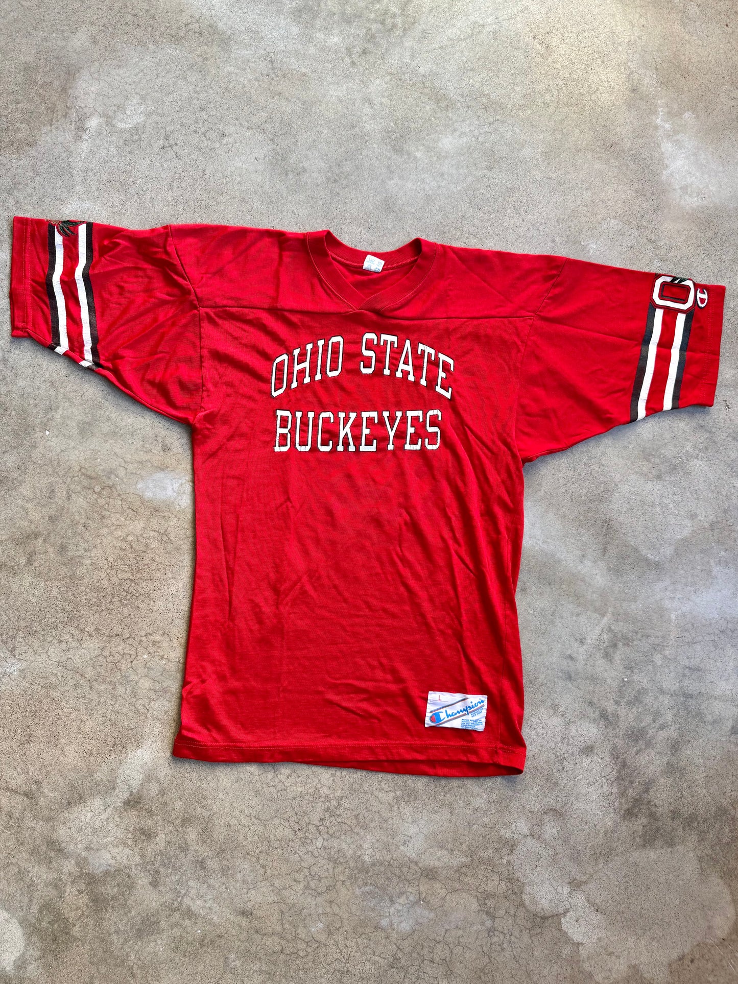 Vintage 1980s Champion Red Ohio State Football Jersey | Large