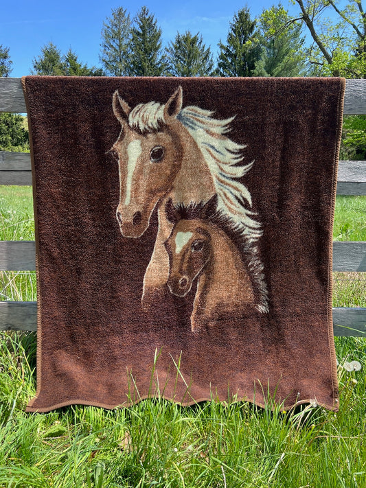 Vintage 1980s Biederlack Two-Sided Horse Blanket