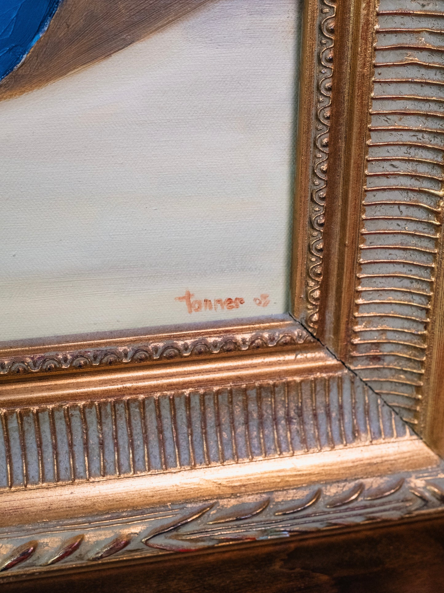 Vintage Gold Framed Rose Still Life Oil on Canvas Painting | Signed