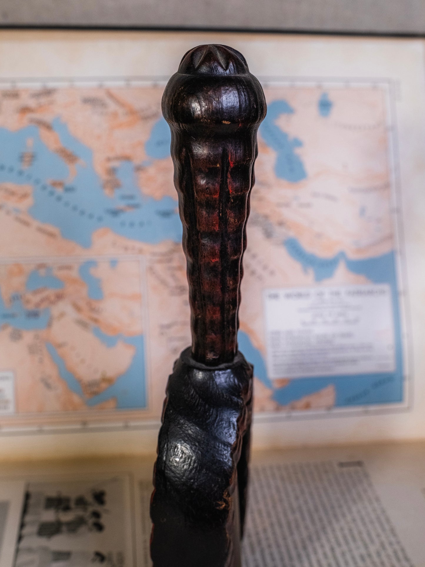 Vintage Spanish Carved-Wood & Brass Hand Bell