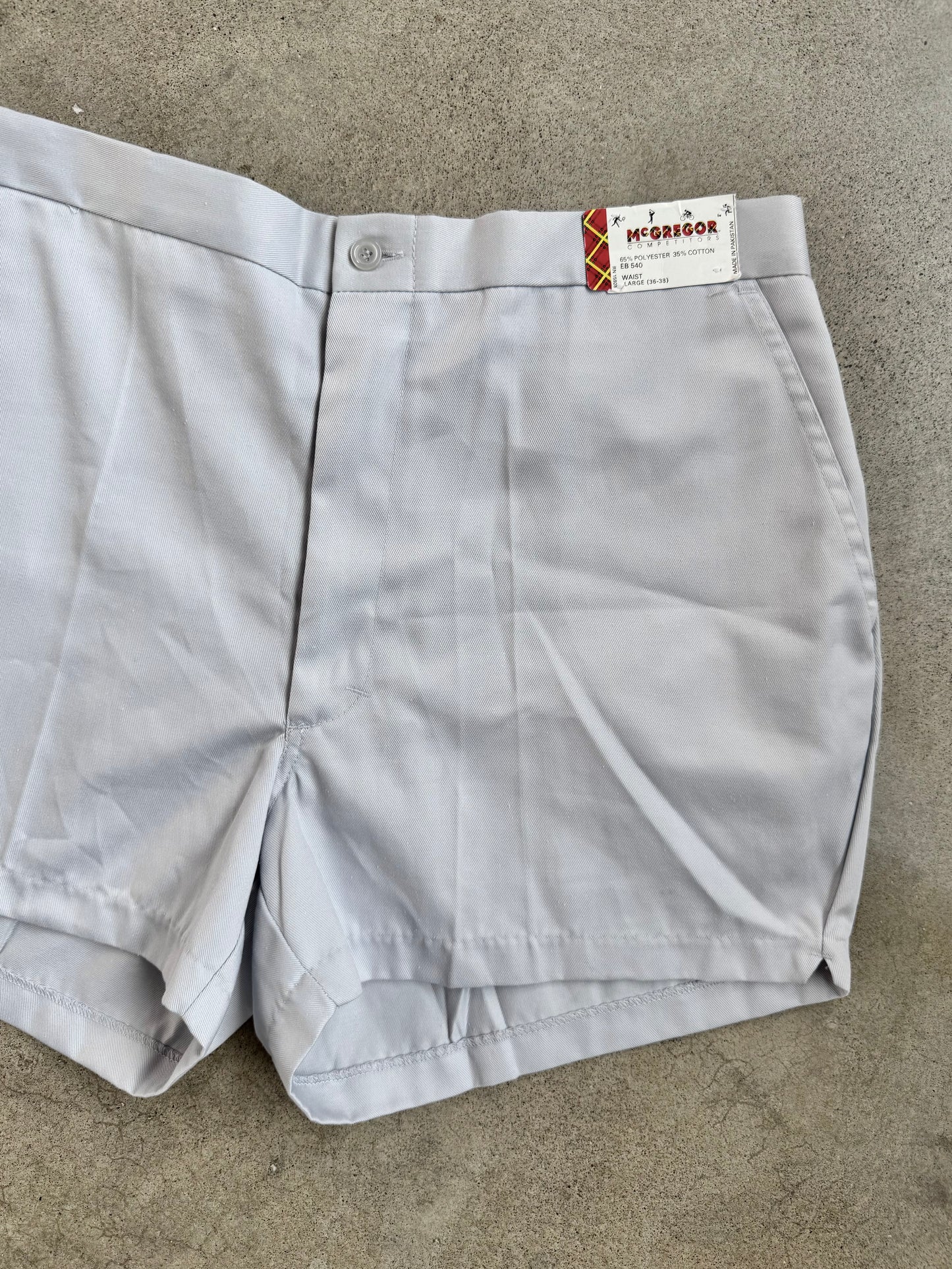 Vintage 1960s Deadstock McGregor Grey Chino Shorts | Large