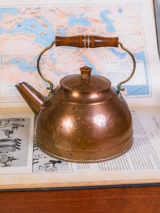 Vintage 1940s/50s Solid Copper Tea Kettle
