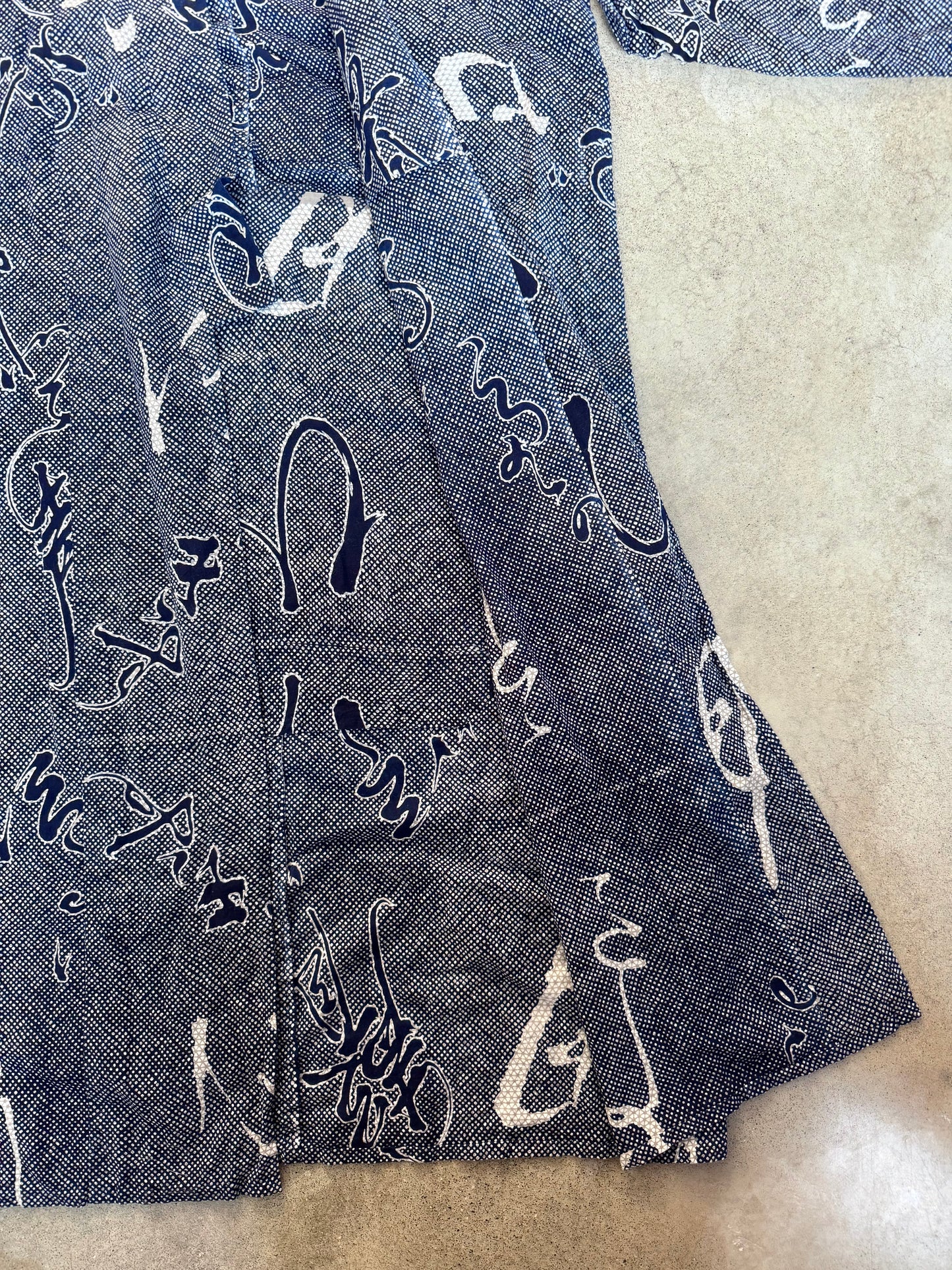 Vintage Japanese Calligraphy Pattern Cotton Yukata Kimono | Large