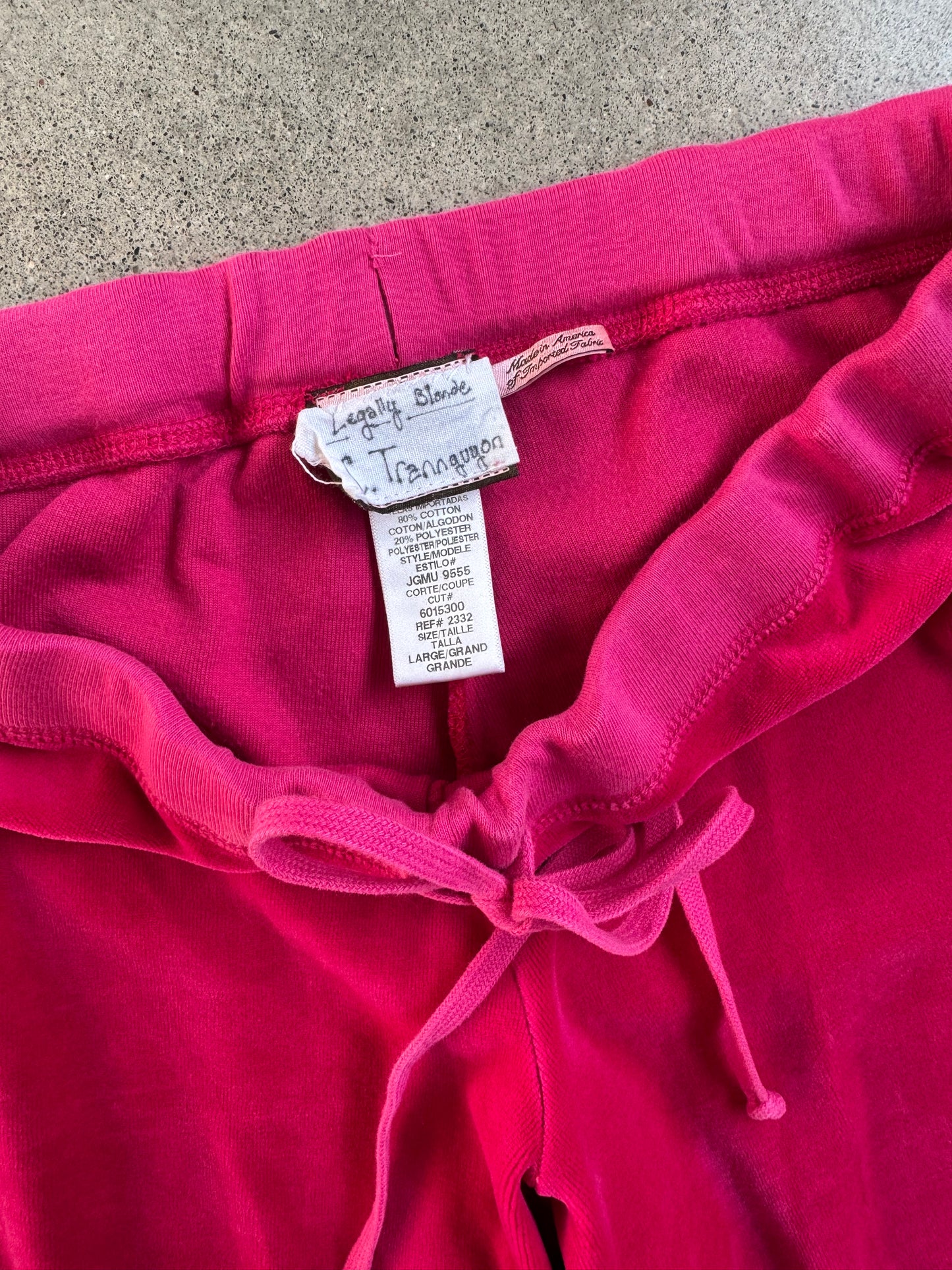 2000s Juicy Couture "Elle Woods" Bedazzled Monogram Hot Pink Velour Tracksuit | Medium