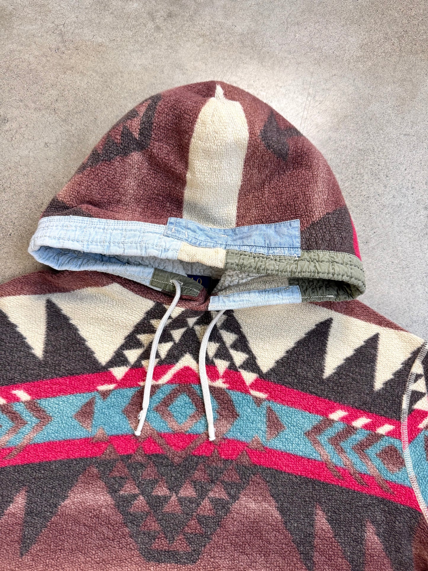 Polo Ralph Lauren Southwestern Cotton Fleece Pullover Hoodie | Large