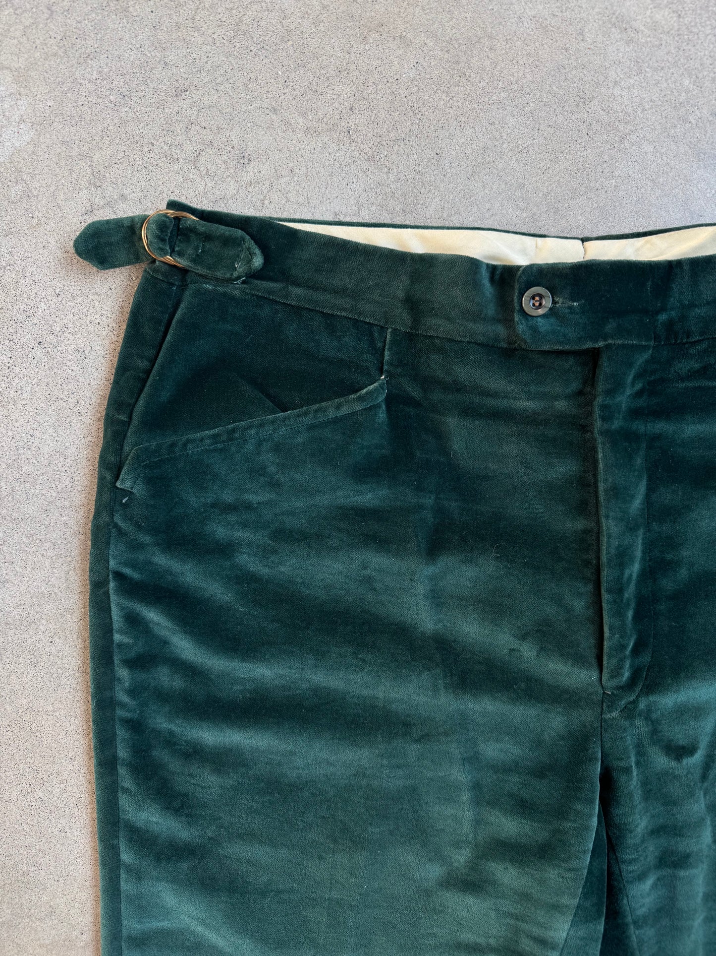Vintage 1970s Ratner Green Velvet Two-Piece Suit | L/XL