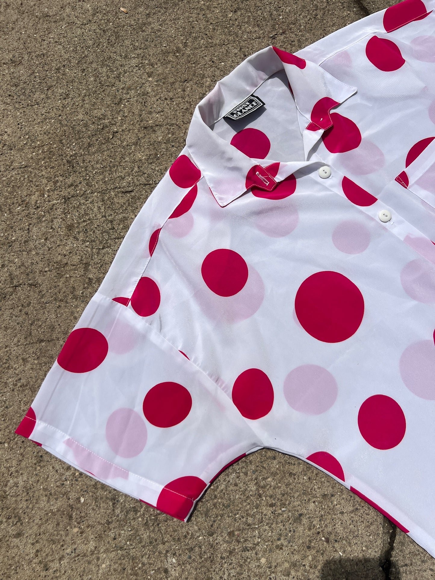 Vintage 1980s Pink Polka Dot Short Sleeve Blouse | M/L