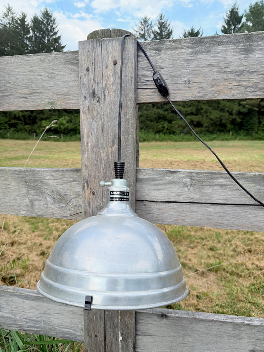 Vintage 1950s ACME Lite Metal Hanging Lamp