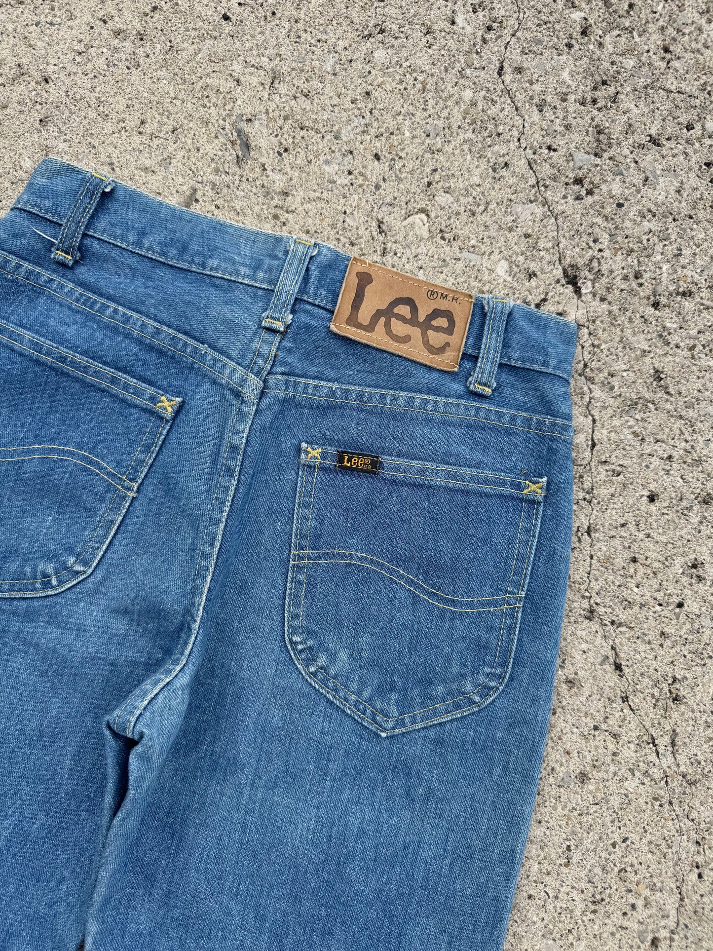 Vintage 1980s Lee Raw Hem Cuffed Jeans | Waist 28”