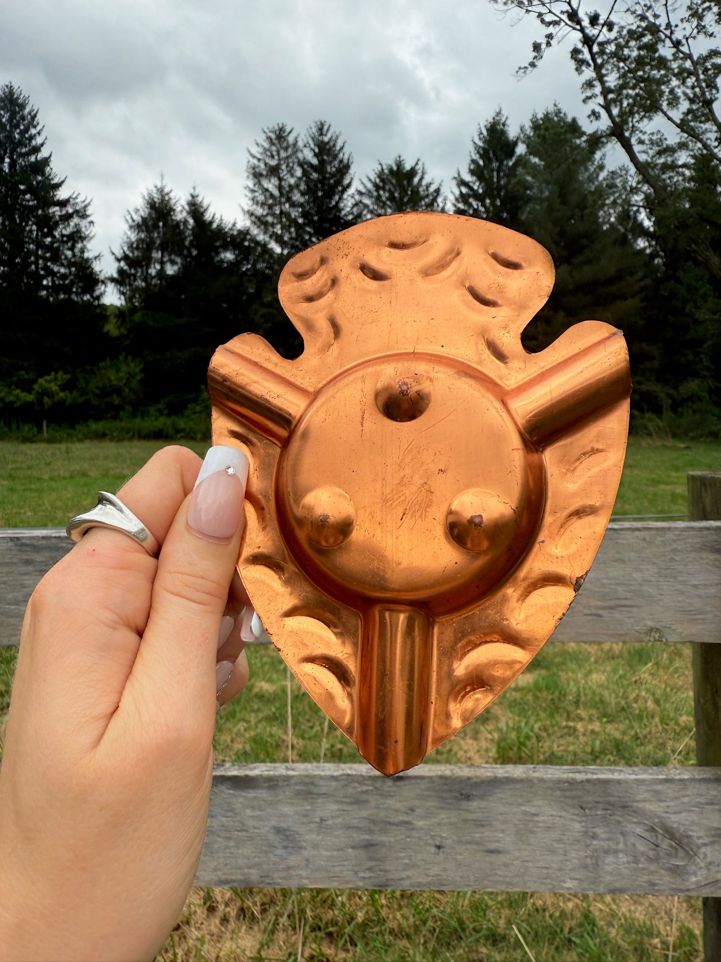 Vintage 1950s Yellowstone Park Copper Ashtray