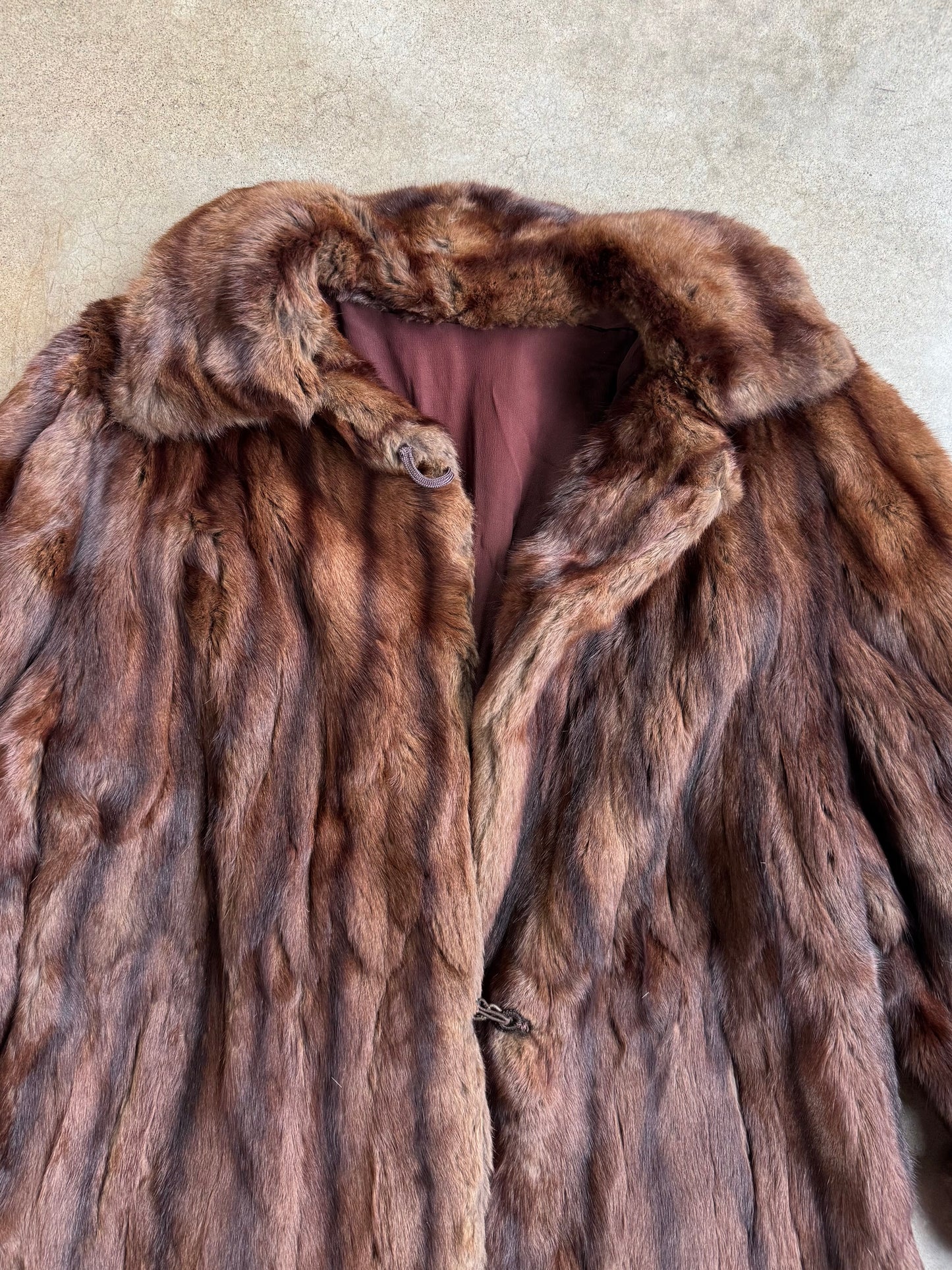Vintage 1940s Schaffer & Gluck Brown Mink Fur Swing Coat | M/L
