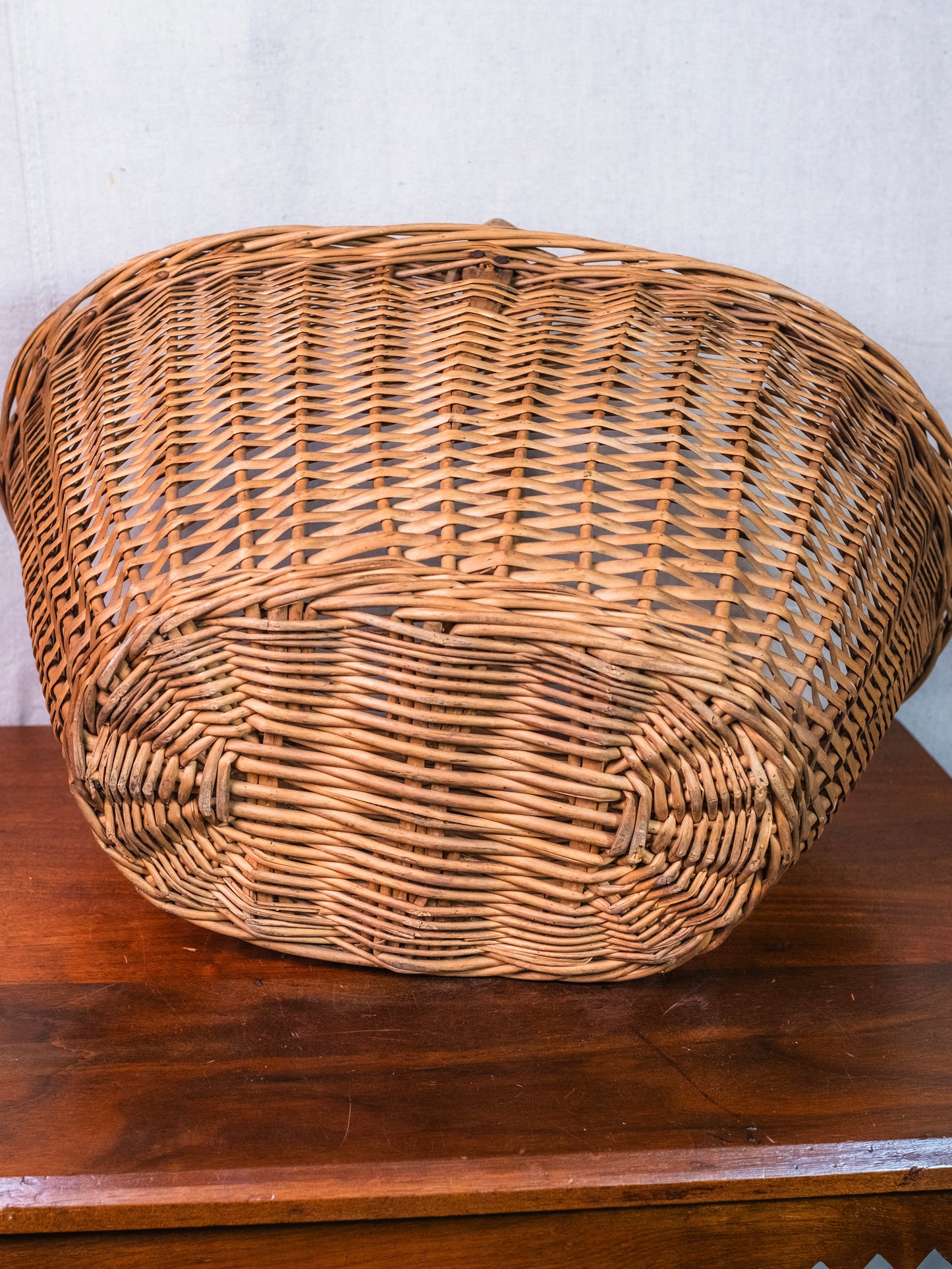 Antique 19th Century Wicker Market Basket w/ Handle