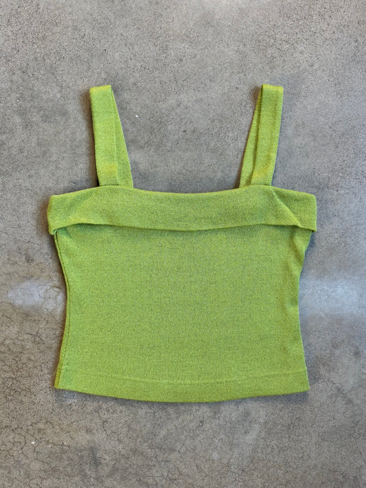 Vintage 1980s/90s Platinum by Dorothy Schoelen Green Knit Tank Top | Medium