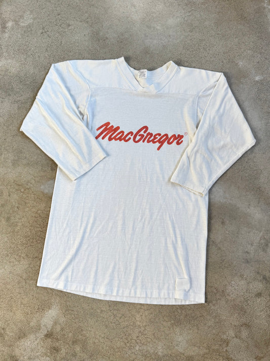 Vintage 1980s MacGregor Graphic White Athletic Tee | Large