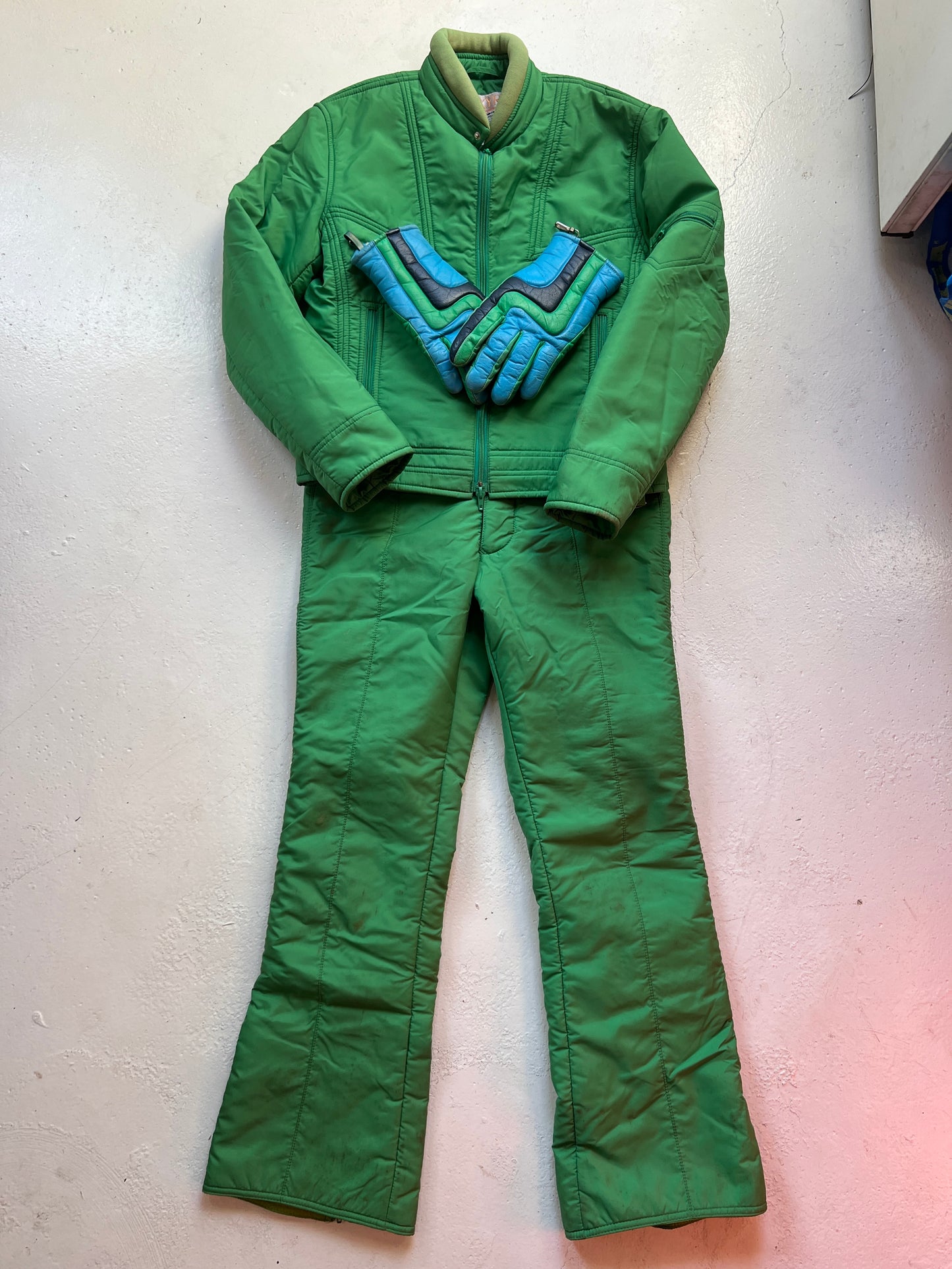 Vintage SKYR Green 3-Piece Ski Suit | Small