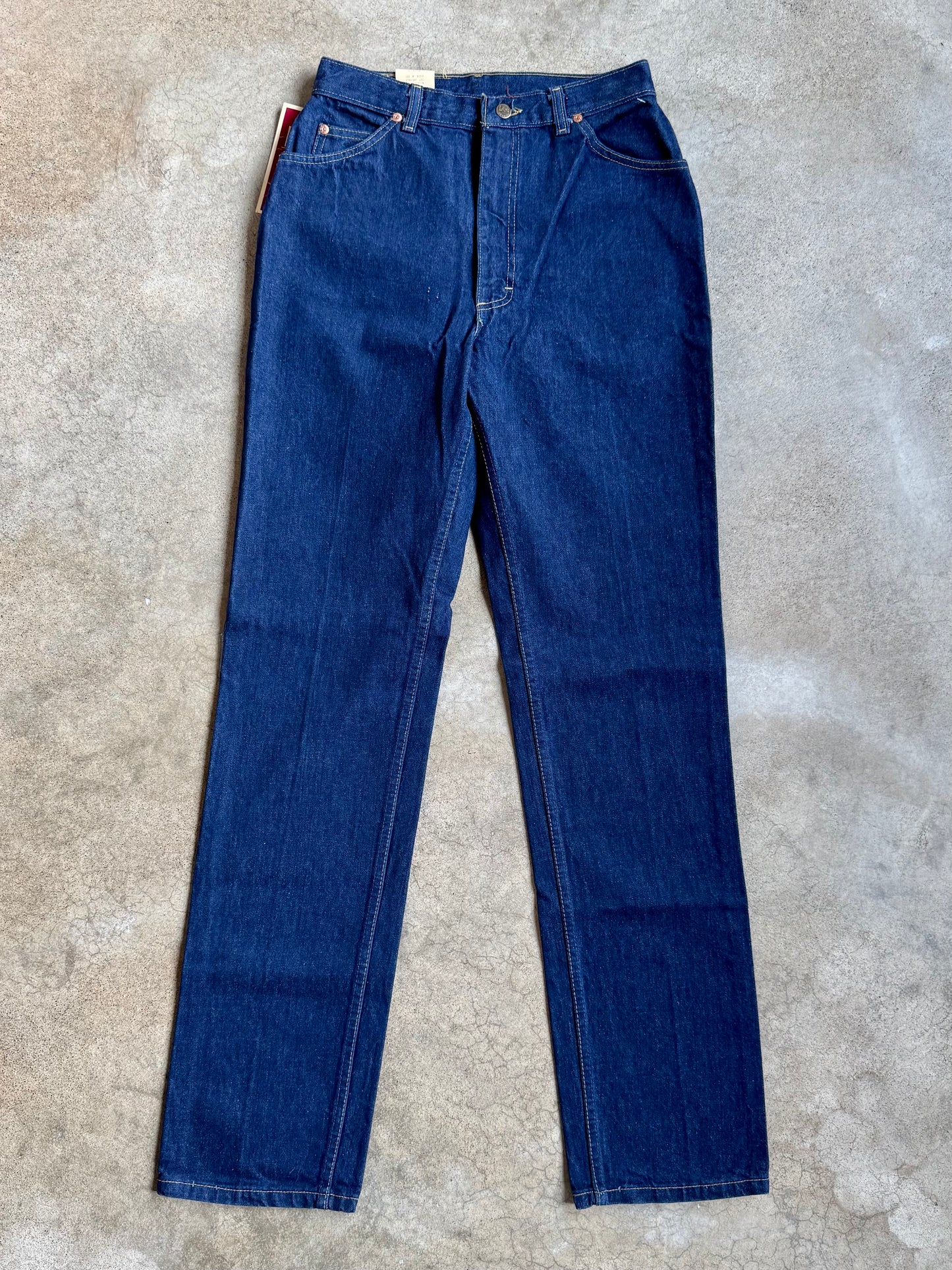 Vintage 1980s Lee Jr. Rider Deadstock Dark Wash Straight-Leg Jeans | Waist 29”