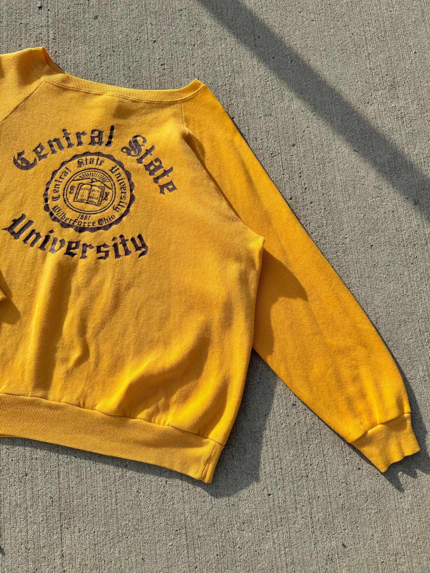 Vintage 1980s Central State University Raglan Sweatshirt | Large