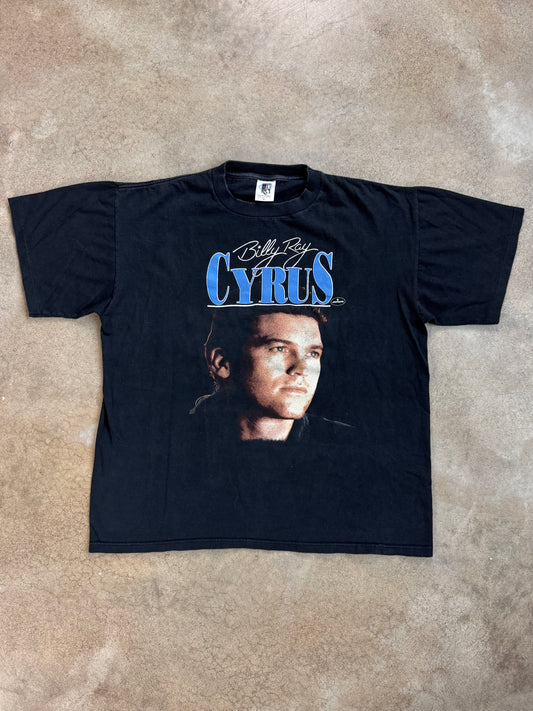 Vintage 1990s Billy Ray Cyrus Black Graphic Tee | XL