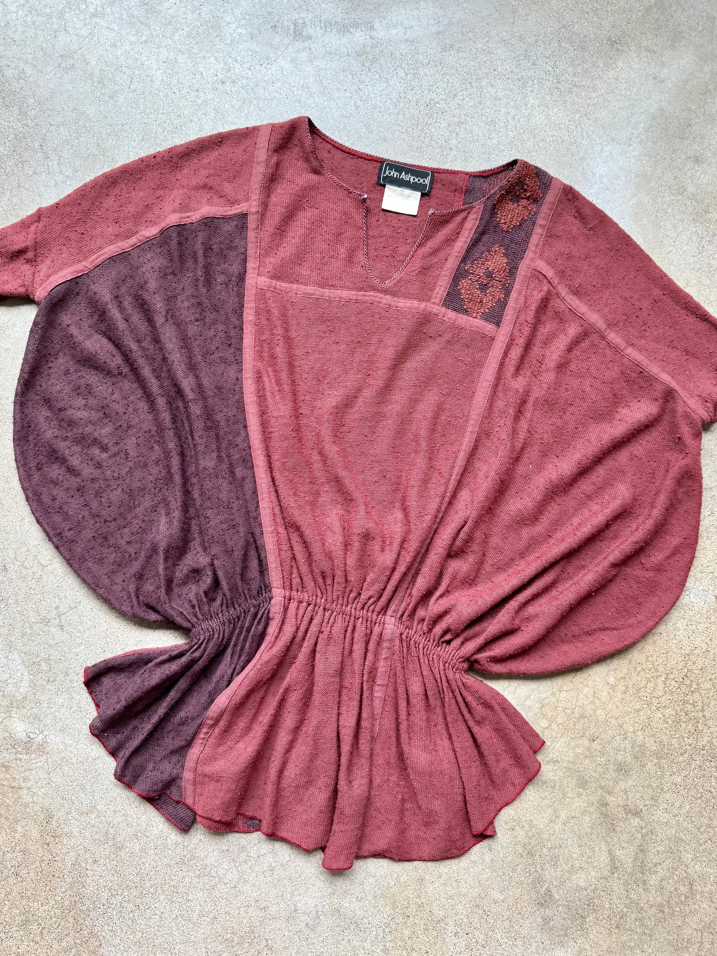 Vintage 1980s John Ashpool Italian Silk-Blend Knit Dolman Sweater | Large