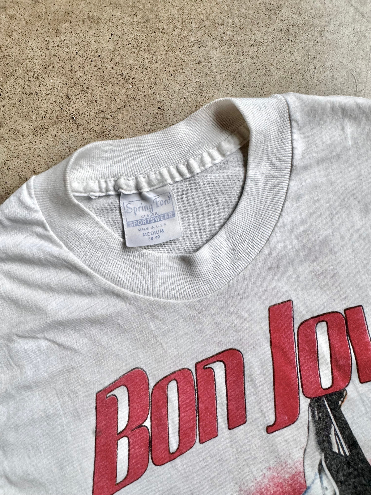 Vintage 1980s Bon Jovi Slippery When Wet Tour Sleeveless Graphic Tee | Medium