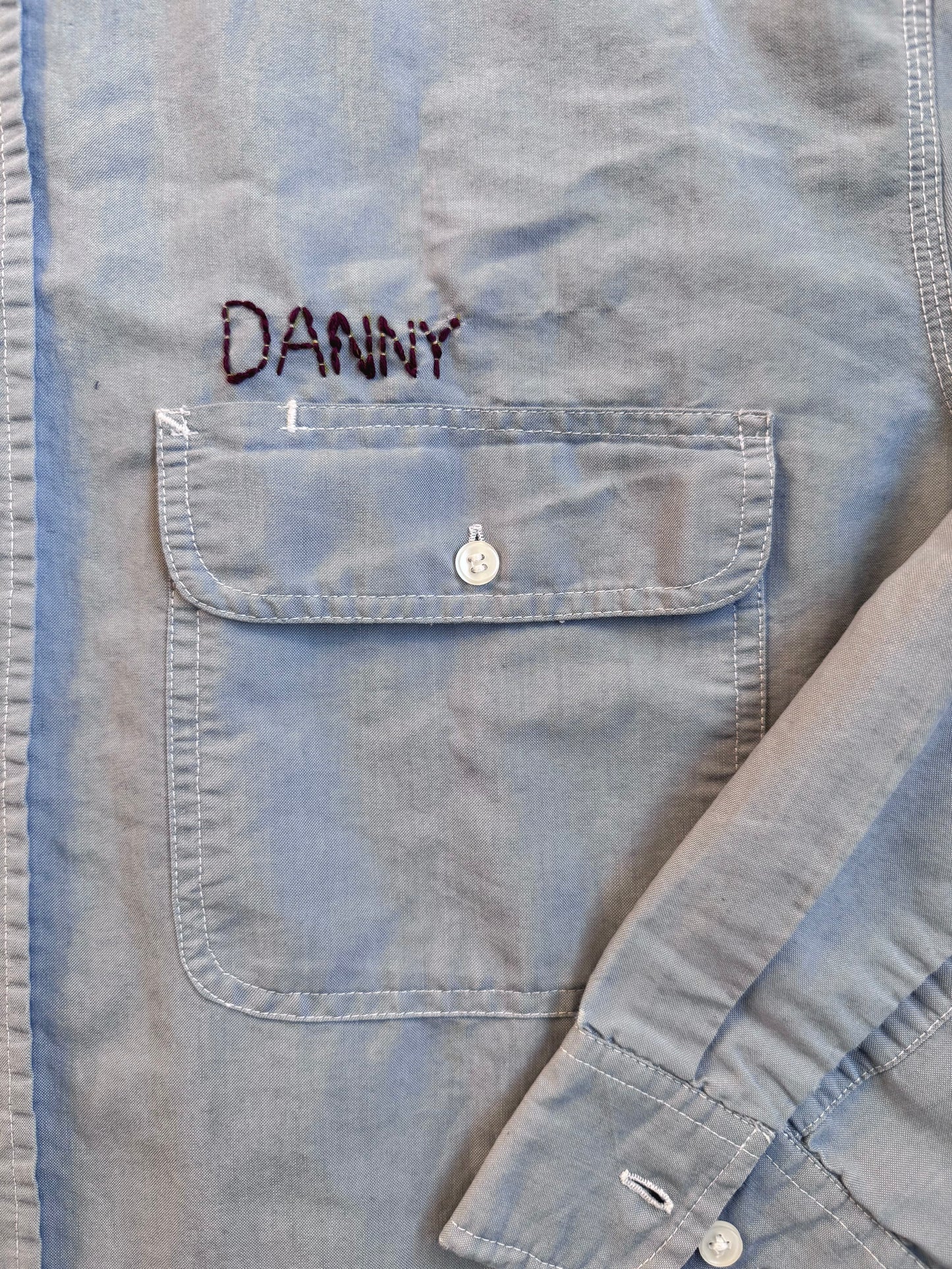 Vintage 1970s Big Smith Western-Style Hand-Embroidered “Danny” Work Shirt | XL