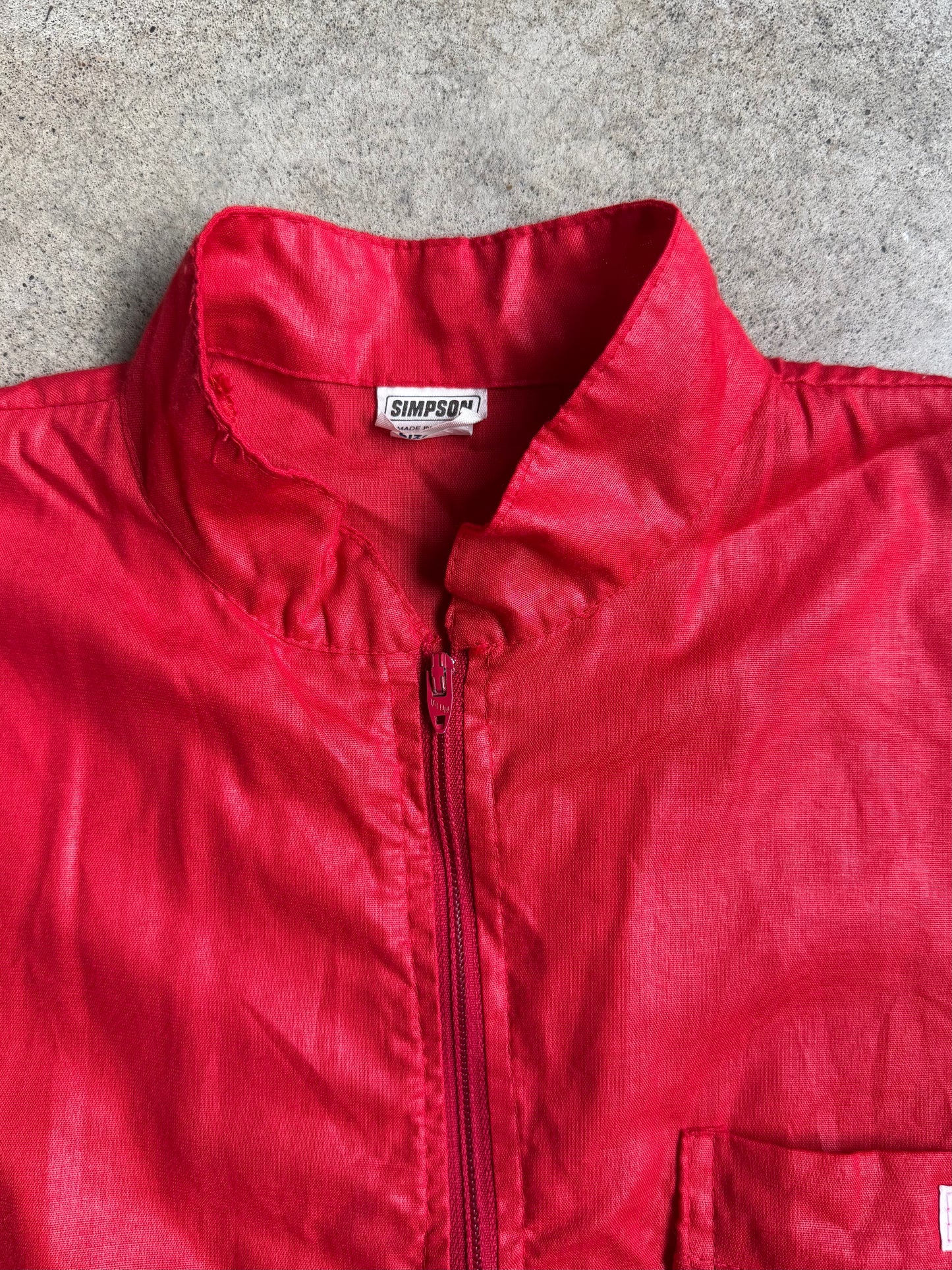 Vintage 1970s Simpson Racing Red Short Sleeve Jumpsuit | XS/S